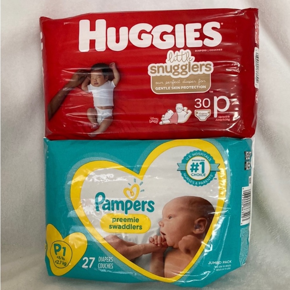 Huggies and Pamper Preemie Diapers
